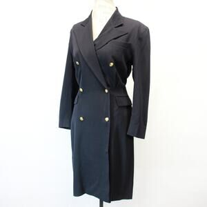 Vintage Ralph Lauren Navy label Black Coat Jacket dress blazer 8 made in USA